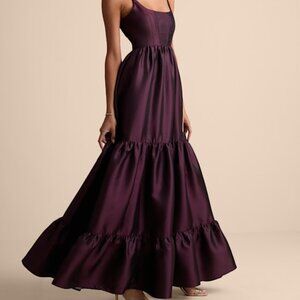 Lulus Avalie Plum Purple Tiered Bustier Maxi Dress - Size S